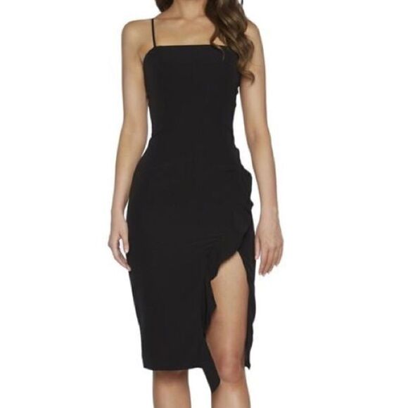 Carmelle Midi Dress in Black | Bardot NWT - Picture 1 of 8